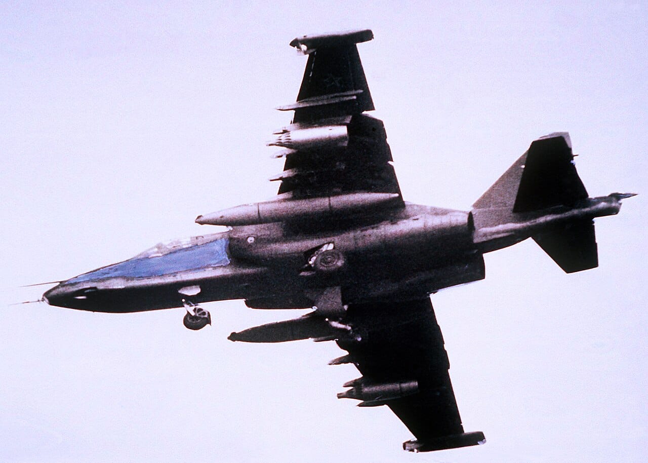 Sukhoi Su-25 Frogfoot attack jet in flight