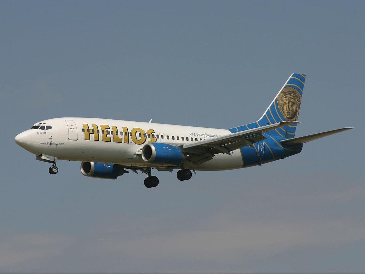 A Boeing 737 in Helios Airways service, the type and operator of Flight 522