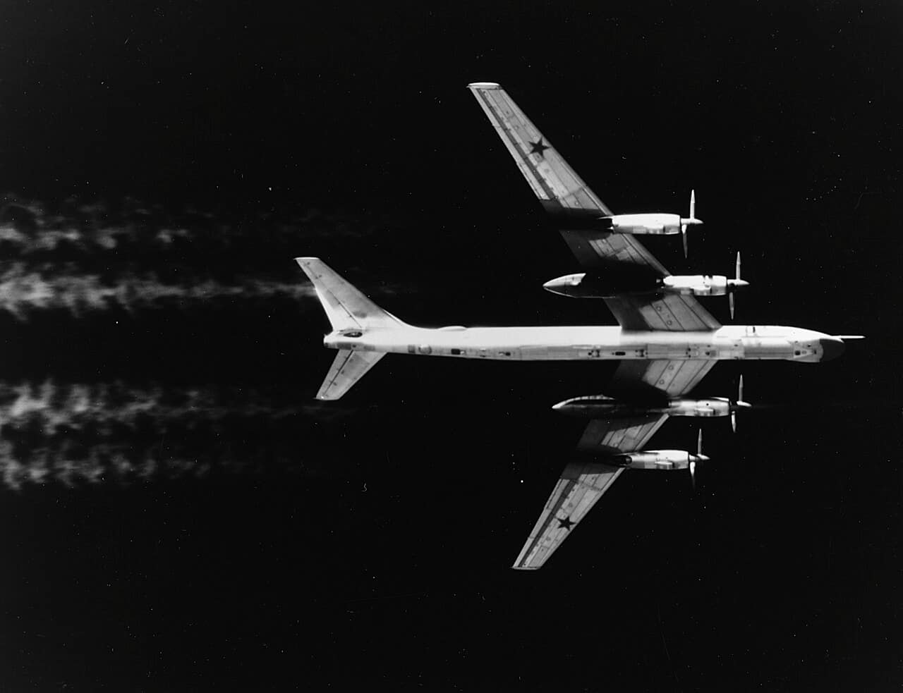 Tupolev Tu-95 Bear strategic bomber in flight