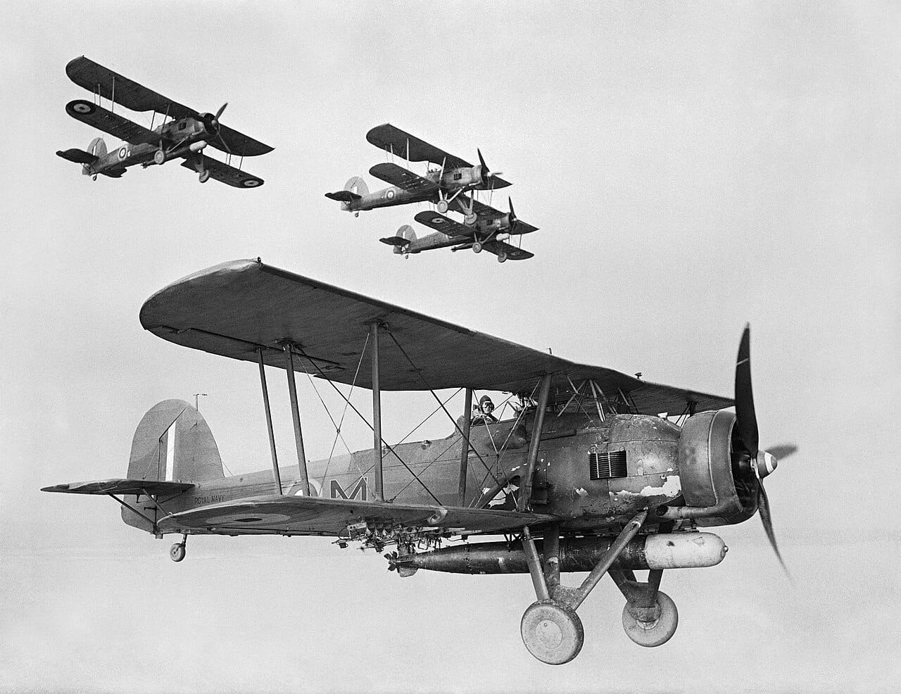 Fleet Air Arm Fairey Swordfish Mk I torpedo bombers in 1940