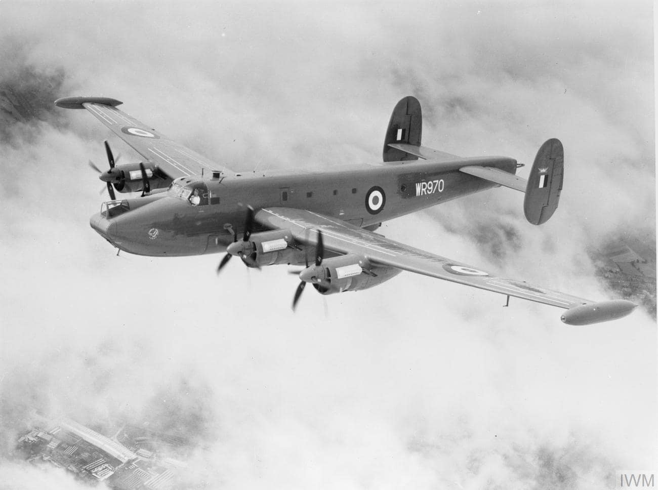 An Avro Shackleton MR.3 maritime patrol aircraft in flight