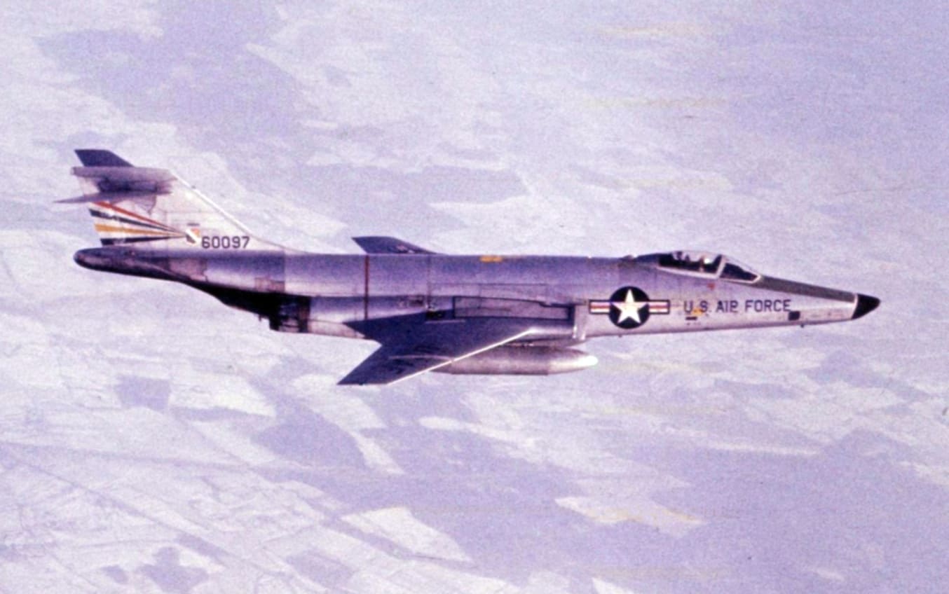 An RF-101C Voodoo photo-reconnaissance jet in flight