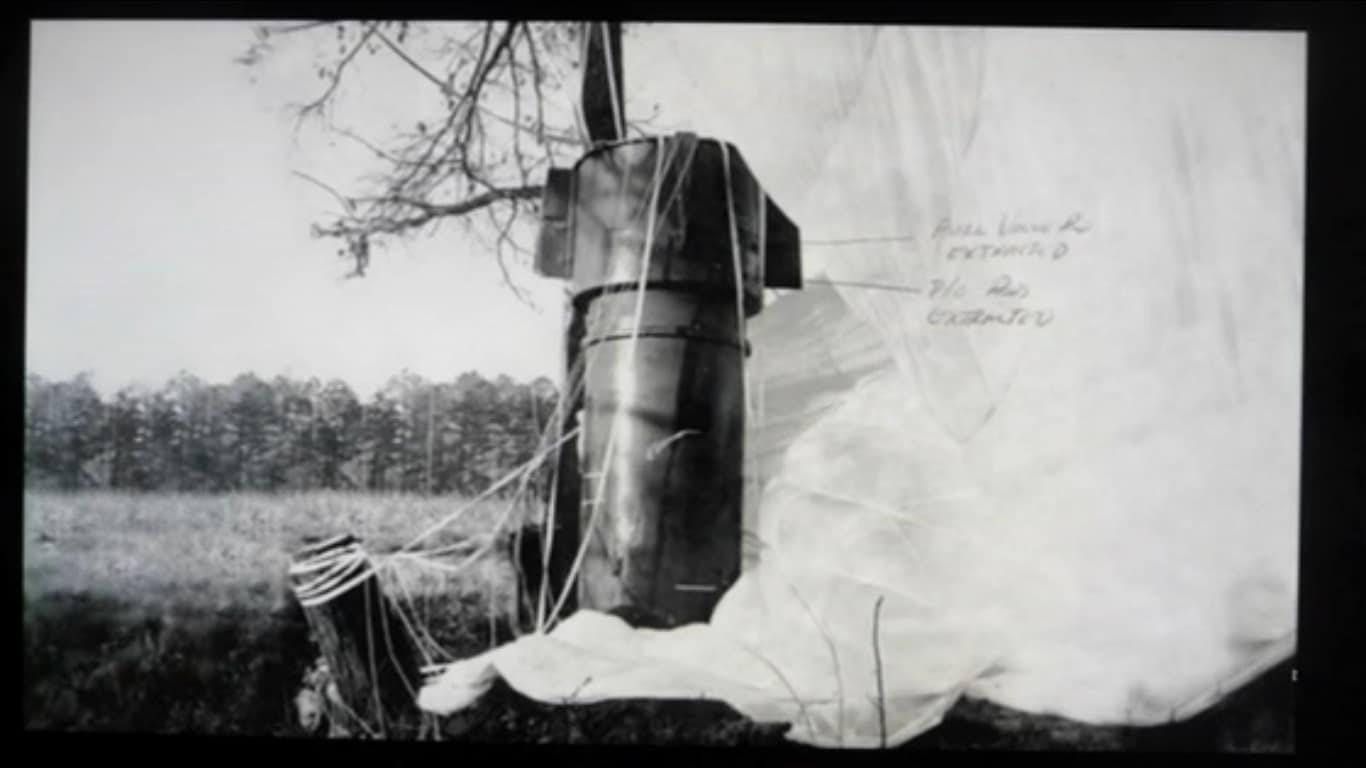 Paracaídas para bomba de hidrógeno Goldsboro Mk39 de 1961