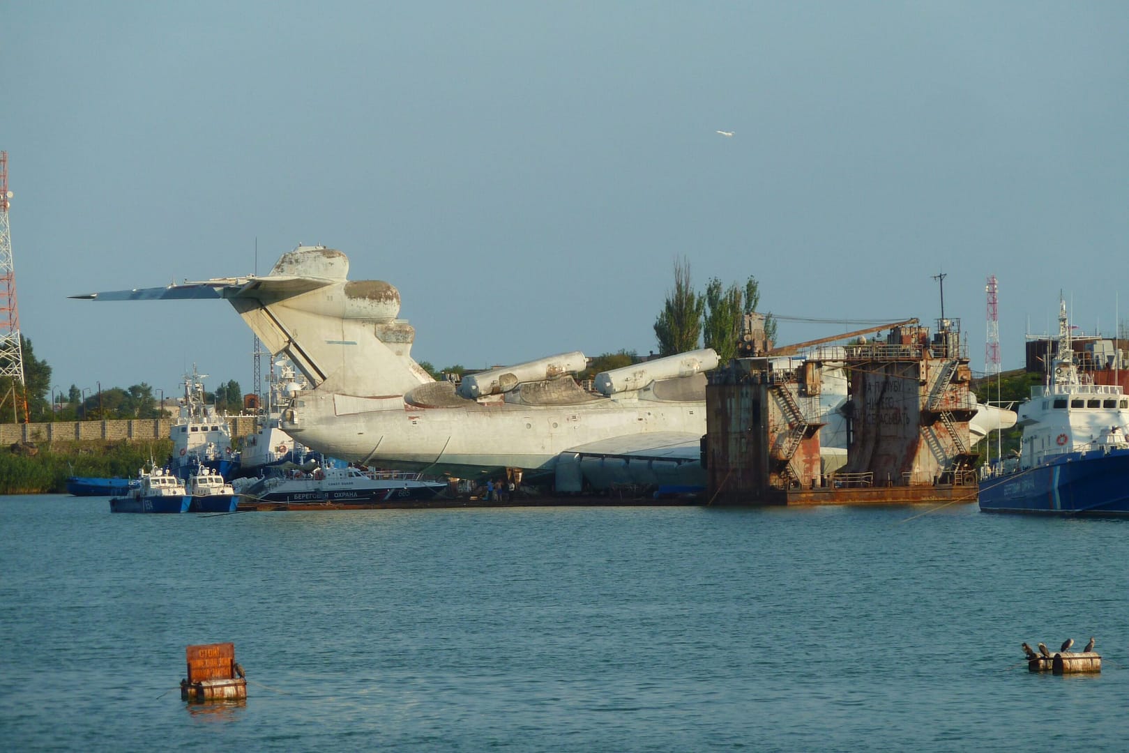 Lun-class ekranoplan MD-160 with six missile tubes