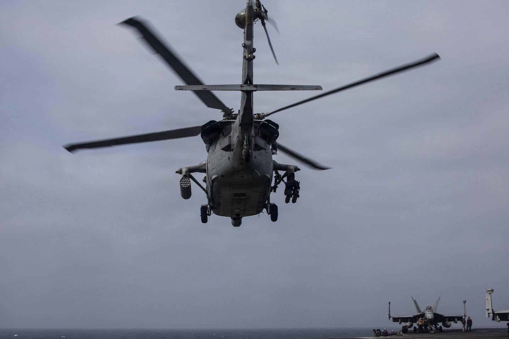 US Navy MH-60S Seahawk helicopter operating over the Arabian Sea