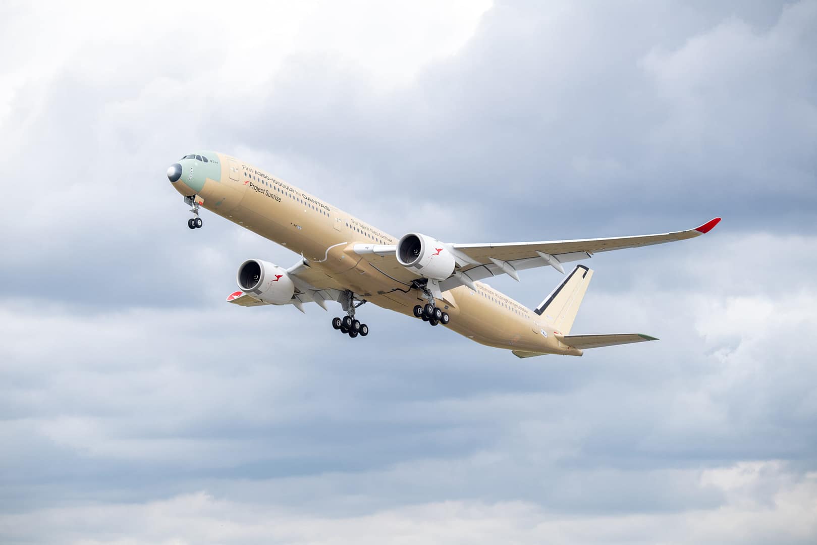 The first Qantas A350-1000ULR for Project Sunrise on its maiden flight