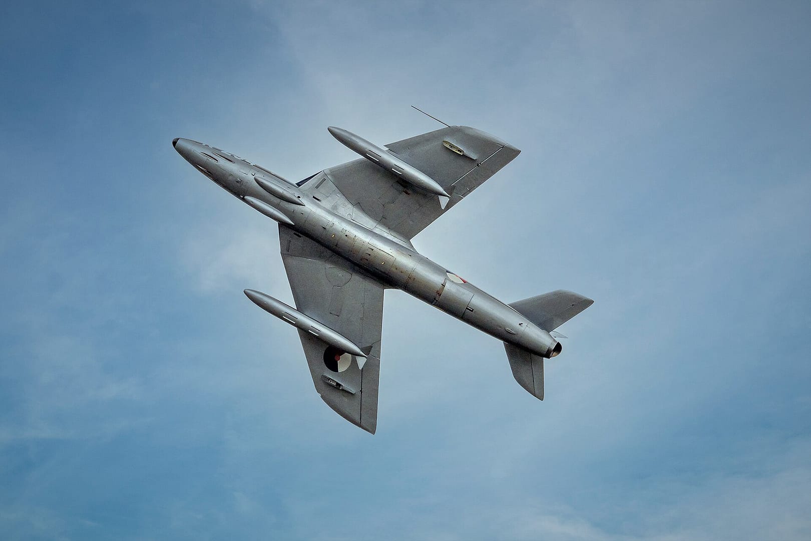 A restored Hawker Hunter F.6A in flight