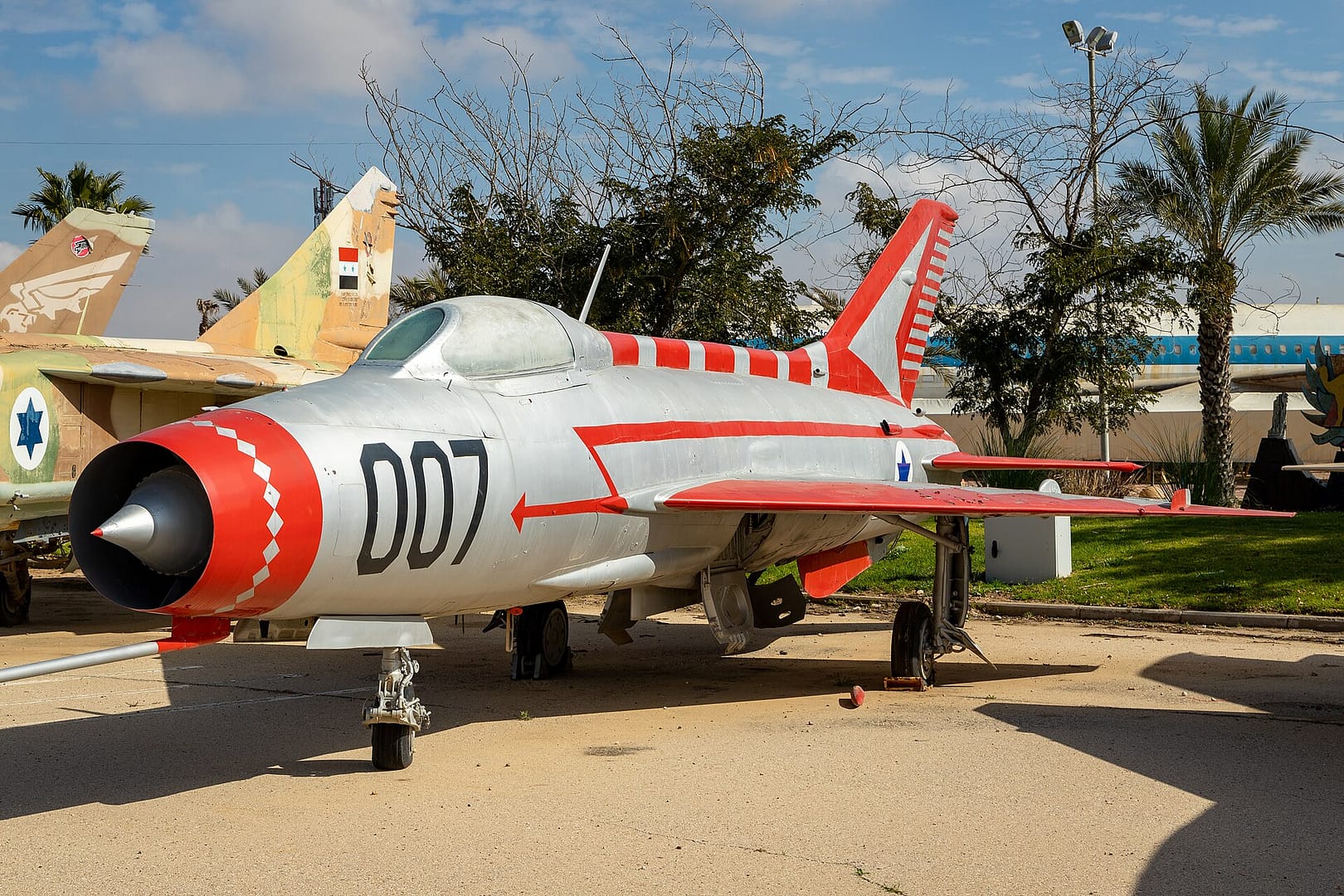 The Iraqi MiG-21F-13 number 007 flown to Israel by Munir Redfa in Operation Diamond, at the Israeli Air Force Museum Hatzerim