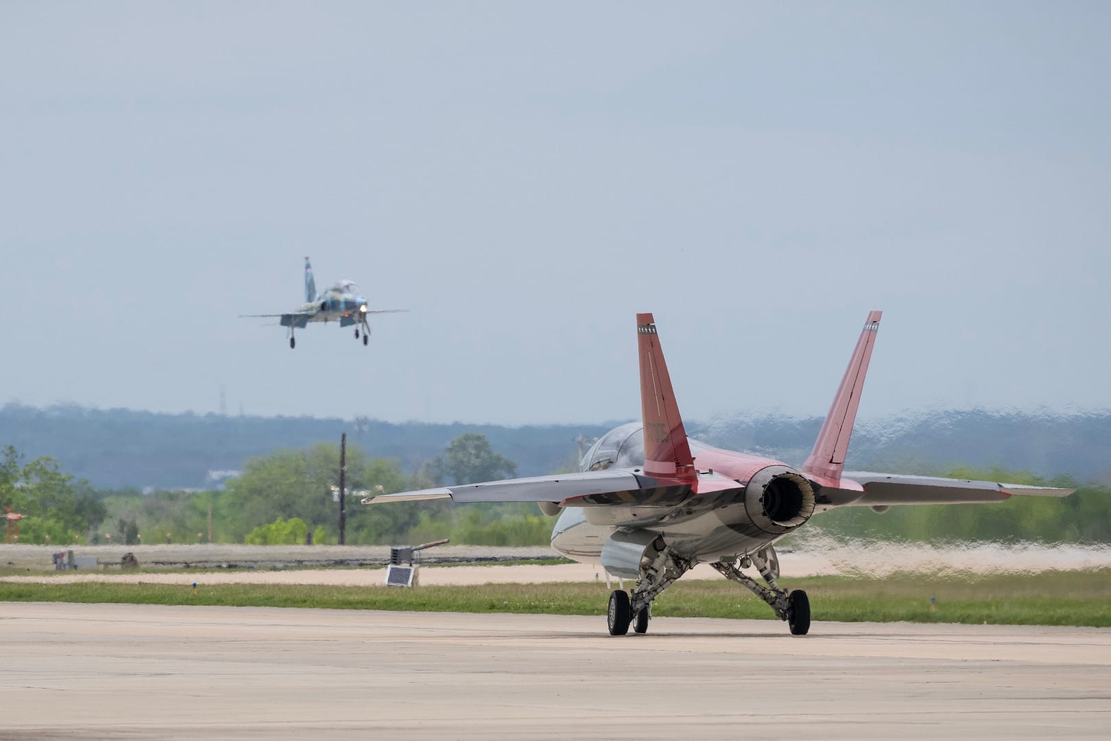 T-7A Red Hawk taxis at JBSA-Randolph, April 2026 T-7A Red Hawk advanced trainer taxiing
