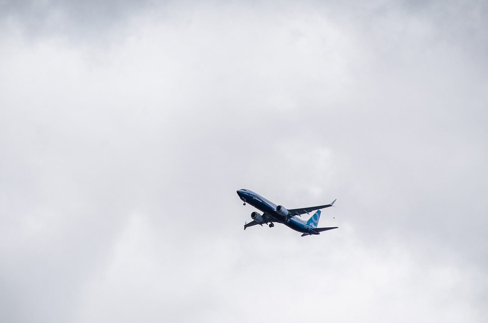 Boeing 737 MAX test aircraft in house livery Boeing 737 MAX in the manufacturer house test livery