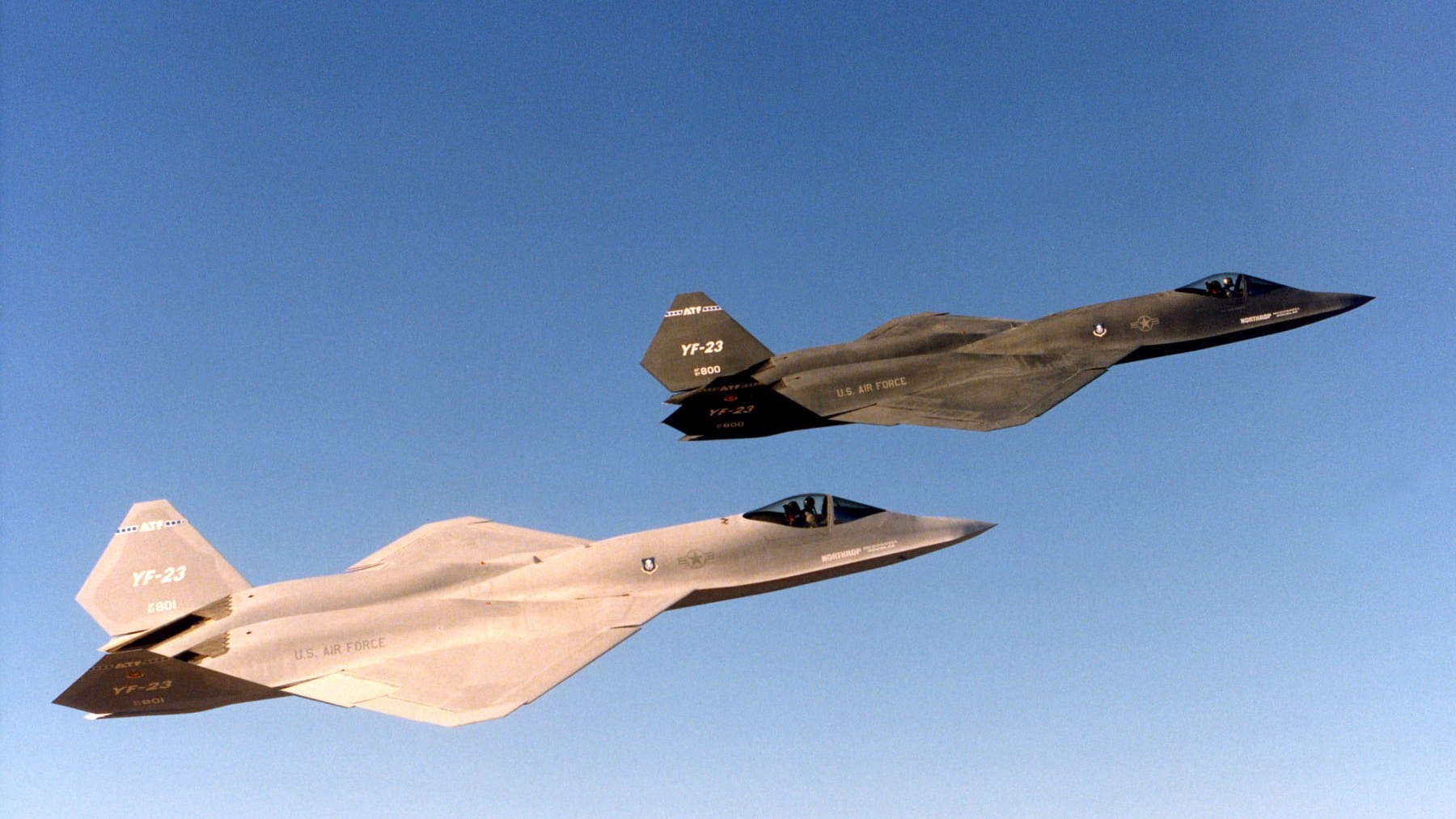 Northrop YF-23 and Lockheed YF-22 Advanced Tactical Fighter prototypes