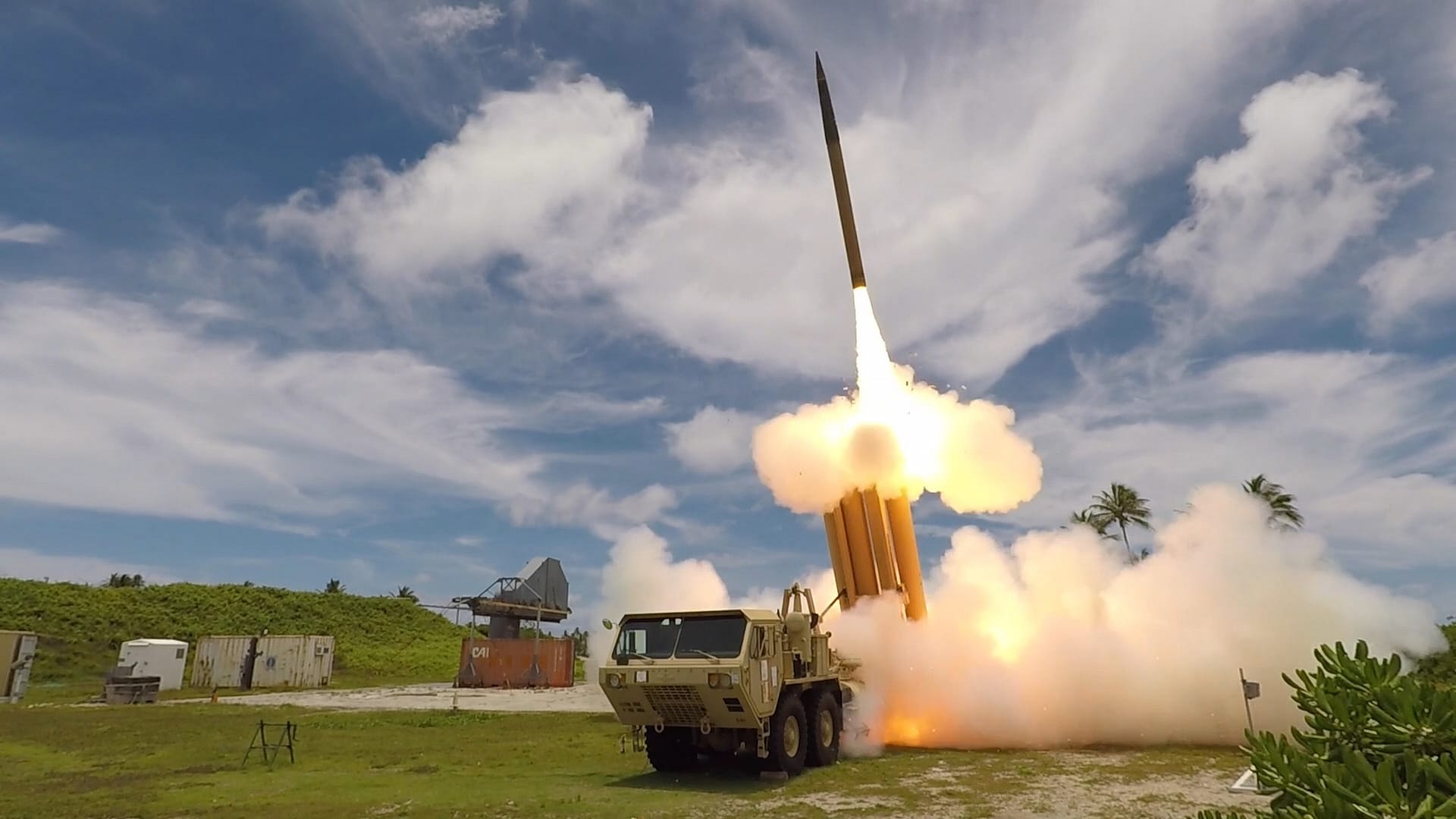 A THAAD interceptor launches during Flight Test THAAD-23