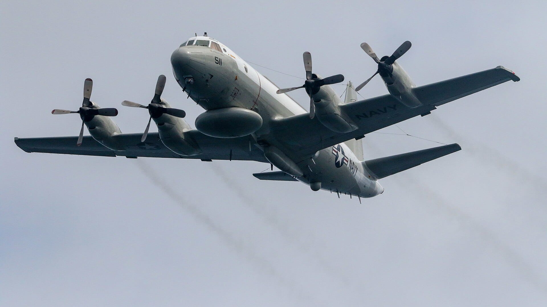 Lockheed EP-3E ARIES II BuNo 156511 of VQ-1 - the Hainan incident aircraft - in flight over the East China Sea, 2020