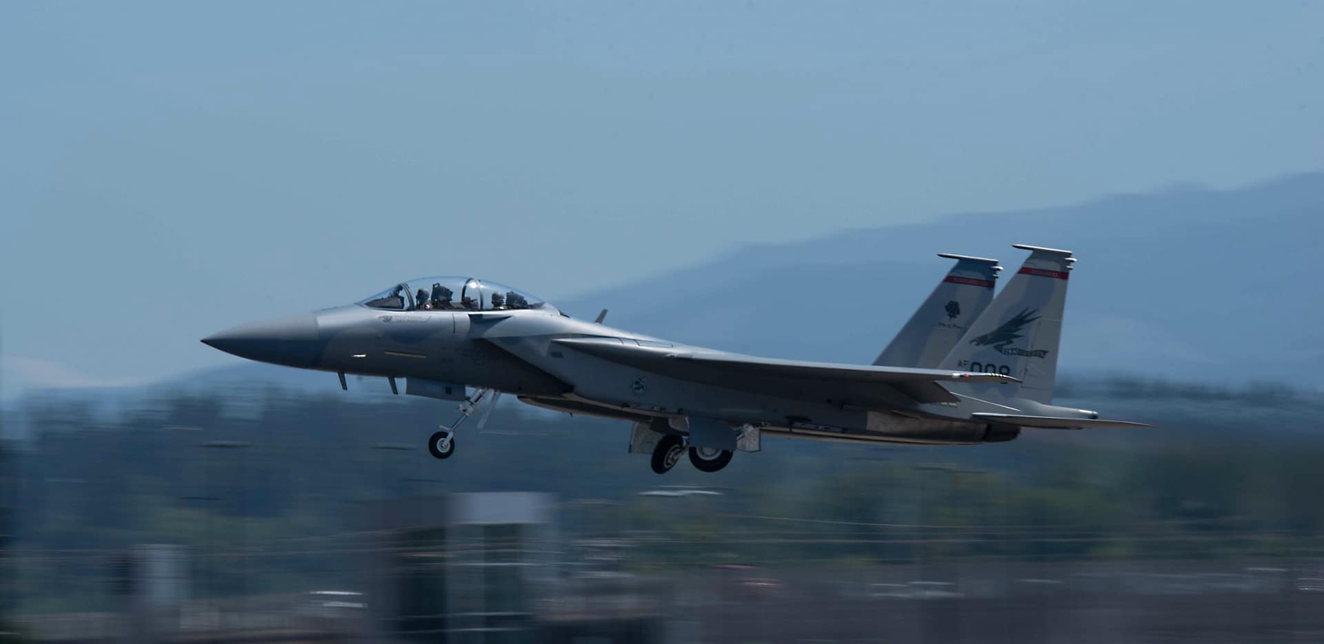 Oregon Air National Guard F-15EX Eagle II takes off from Portland An Oregon Air National Guard F-15EX Eagle II of the 142nd Wing takes off from Portland Air National Guard Base