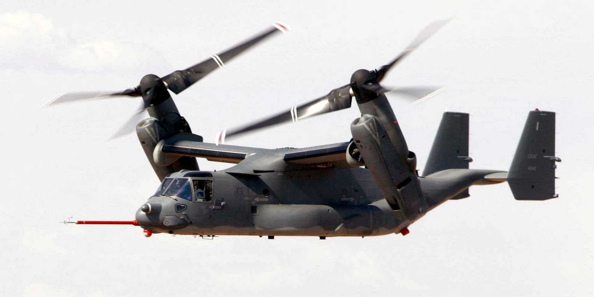 V-22 Osprey tiltrotor aircraft in flight