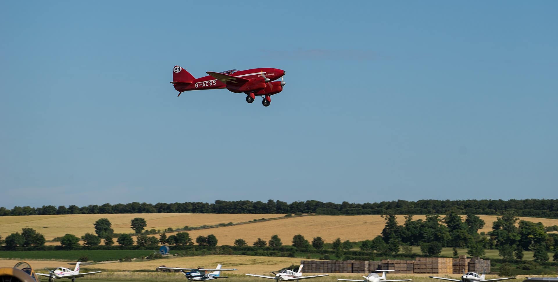 The red DH.88 Comet G-ACSS Grosvenor House
