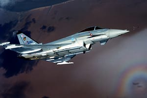 EUROFIGHTER DA 2 during flight trials in 1999 prior to acceptance. - Photo: Sgt Jack Pritchard, RAF/MOD