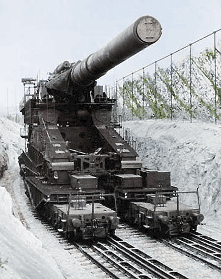 The 80 cm Schwerer Gustav, the largest-calibre rifled gun ever used in combat