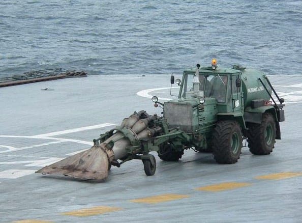 russians clear their aircraft carrier with this jet powered vacuum cleaner
