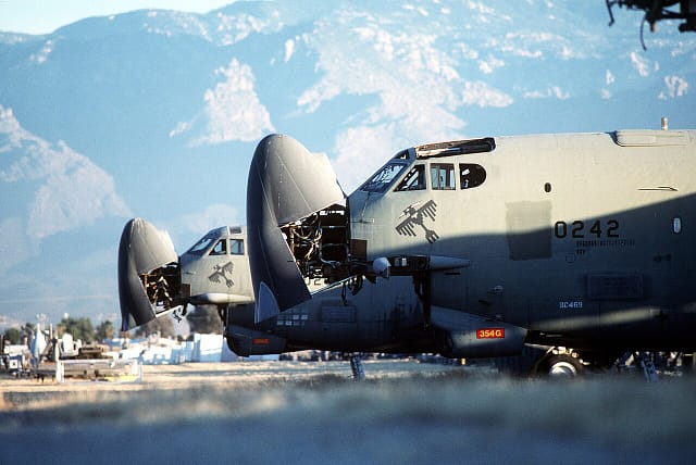 B-52G with nose art at the boneyard