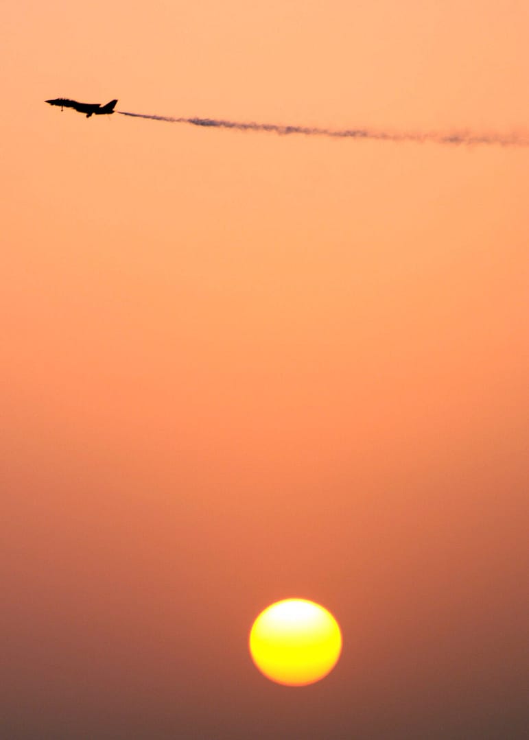 F-14D Tomcat Fuel Dump Sunset Carrier Landing