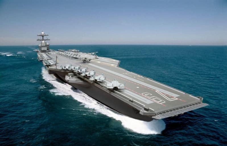 The new USS Gerald R. Ford Aircraft Carrier