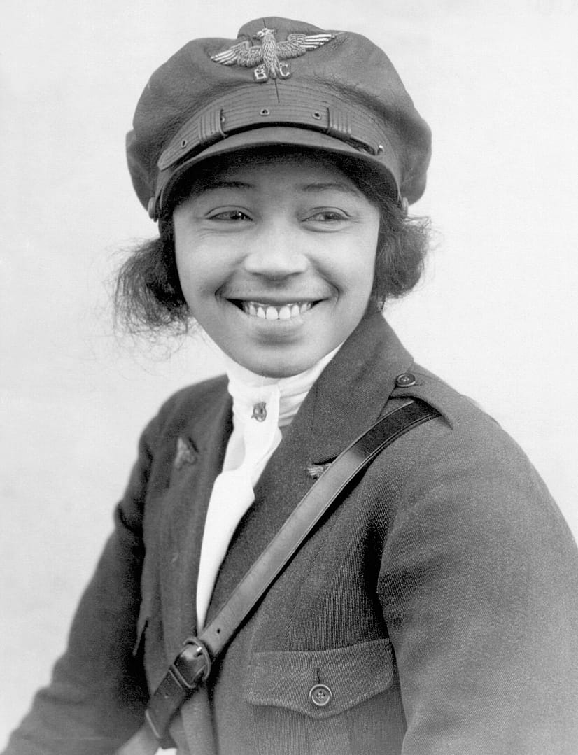 Bessie Coleman in 1923 — the first African-American and first Native American woman to hold a pilot's licence