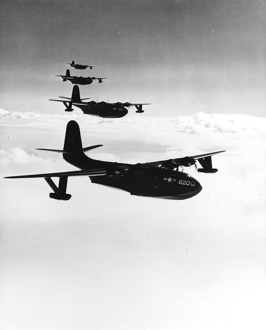 Martin JRM Mars flying boat in flight A Martin JRM Mars giant flying boat in flight