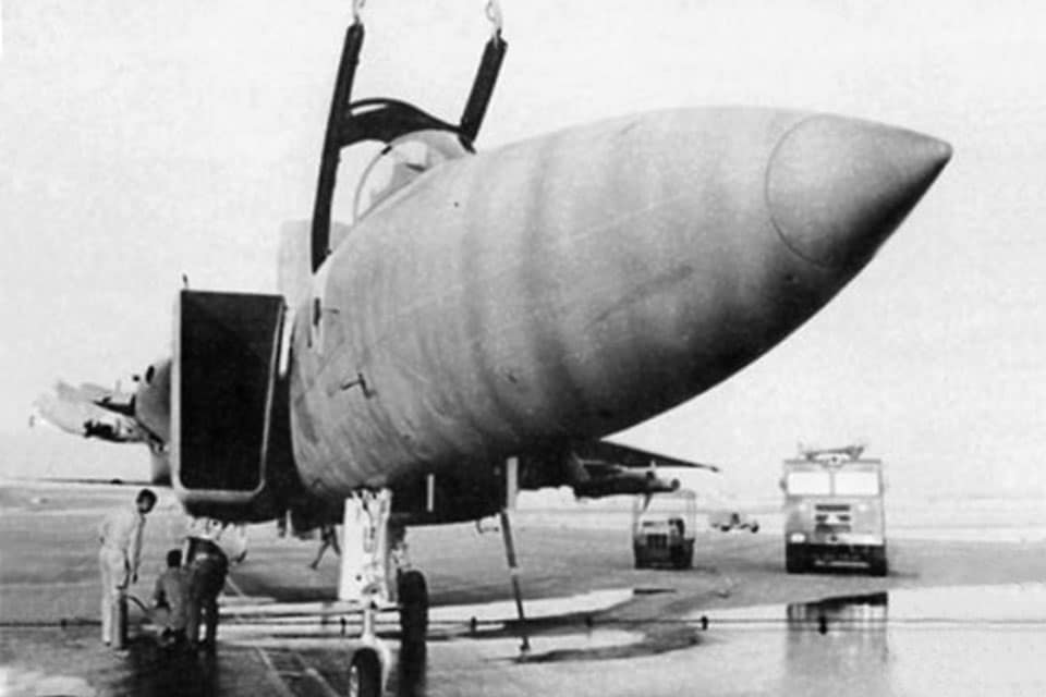 Approche d'atterrissage de l'aile unique du F-15