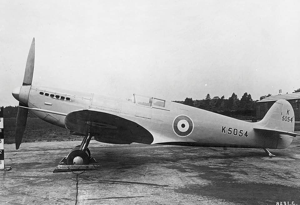 Prototype Spitfire K5054 first flight 1936