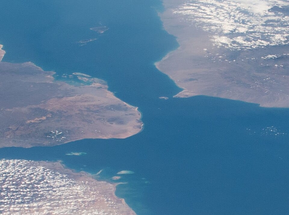 Bab El Mandeb Strait Space View