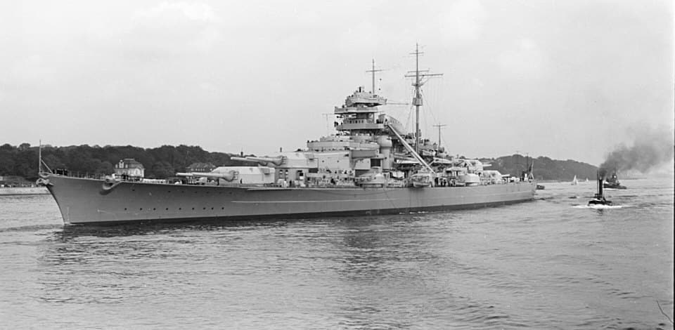 German battleship Bismarck at sea
