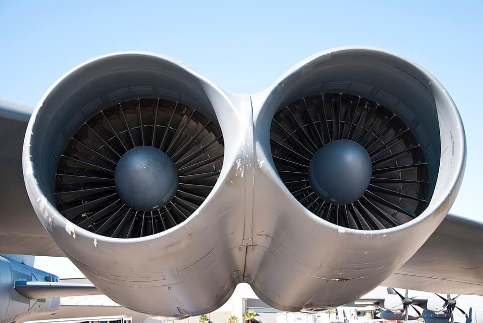 Close-up of TF33 engines on a B-52 Stratofortress