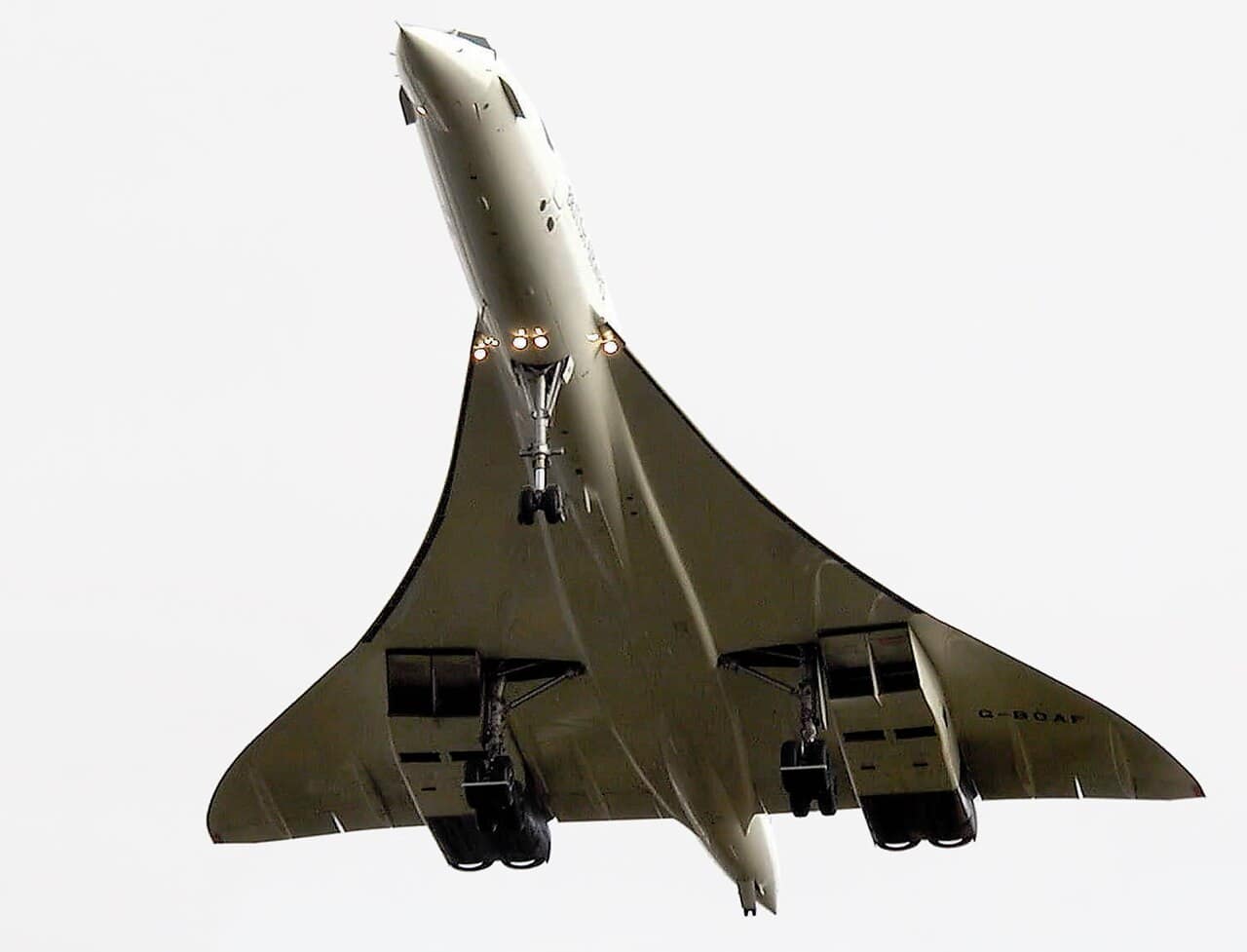 Concorde plan view from below showing ogival delta wing
