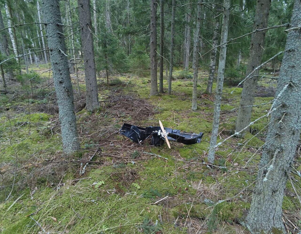 Wreckage of an Antonov An-196 Liutyi long-range strike drone