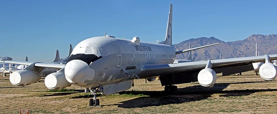 Rows of military aircraft at AMARG boneyard