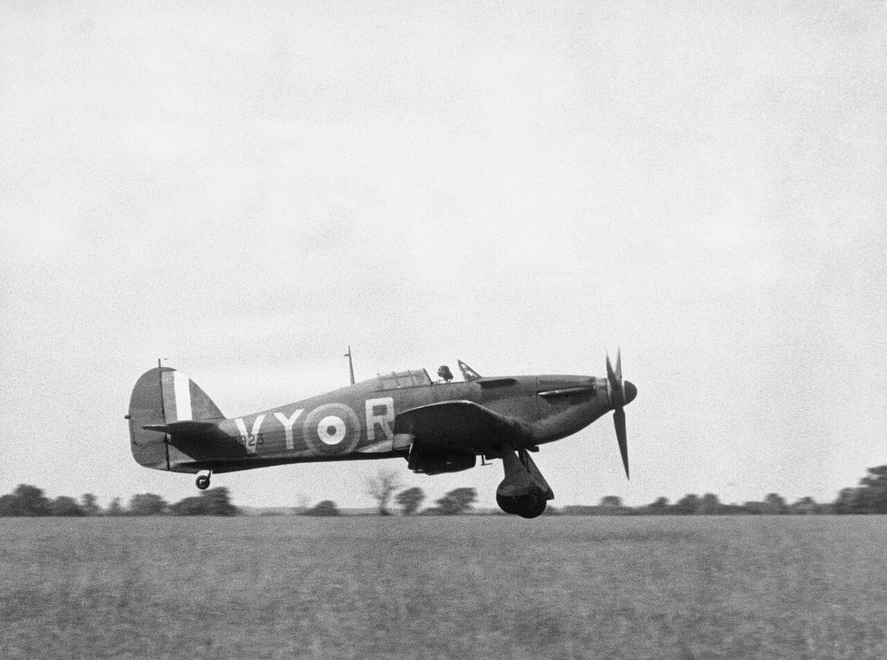 Un Hawker Hurricane durante la Batalla de Inglaterra.