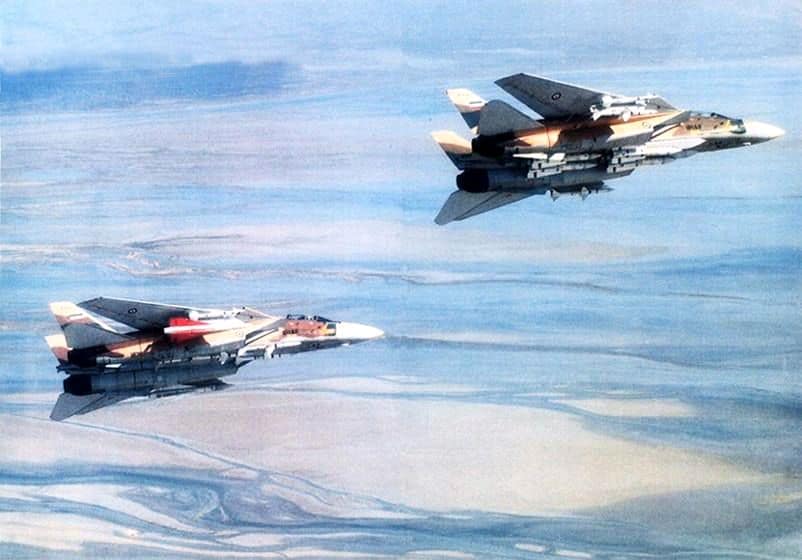 Two Iranian F-14 Tomcats carrying AIM-54 Phoenix missiles