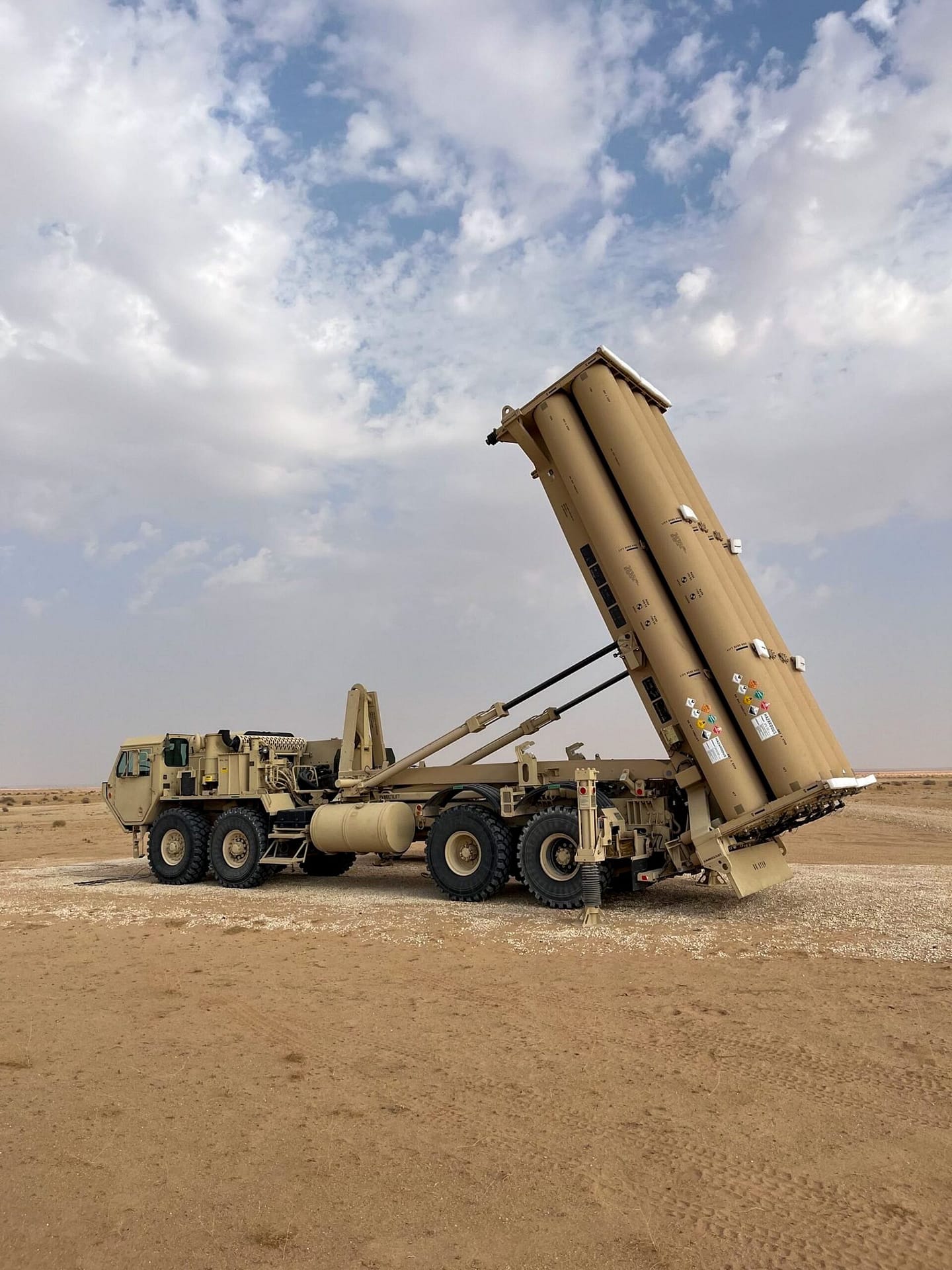 THAAD launcher emplaced in the CENTCOM area of responsibility