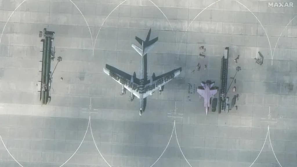 Russian Tu-95MS bomber covered with tires at Engels-2 Air Base