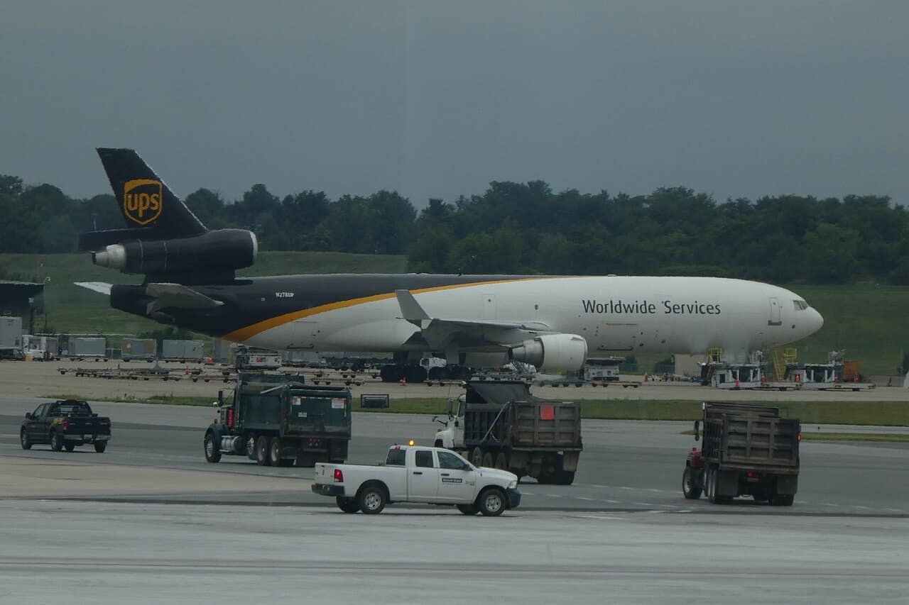 A UPS Airlines McDonnell Douglas MD-11 freighter