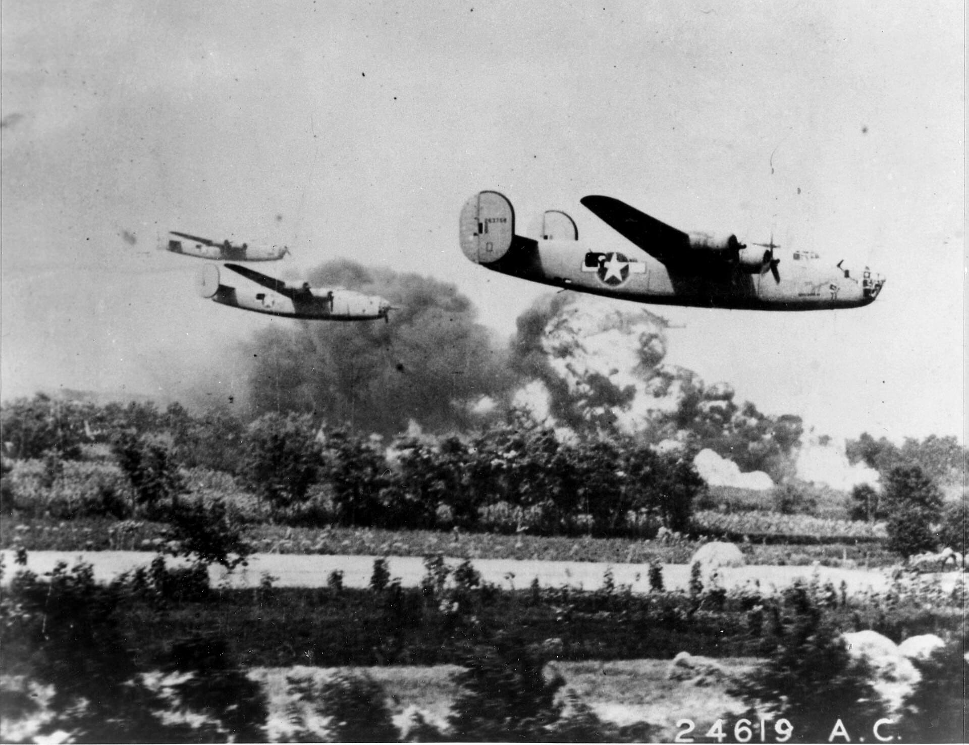 B-24 Liberators in the Ploesti target area