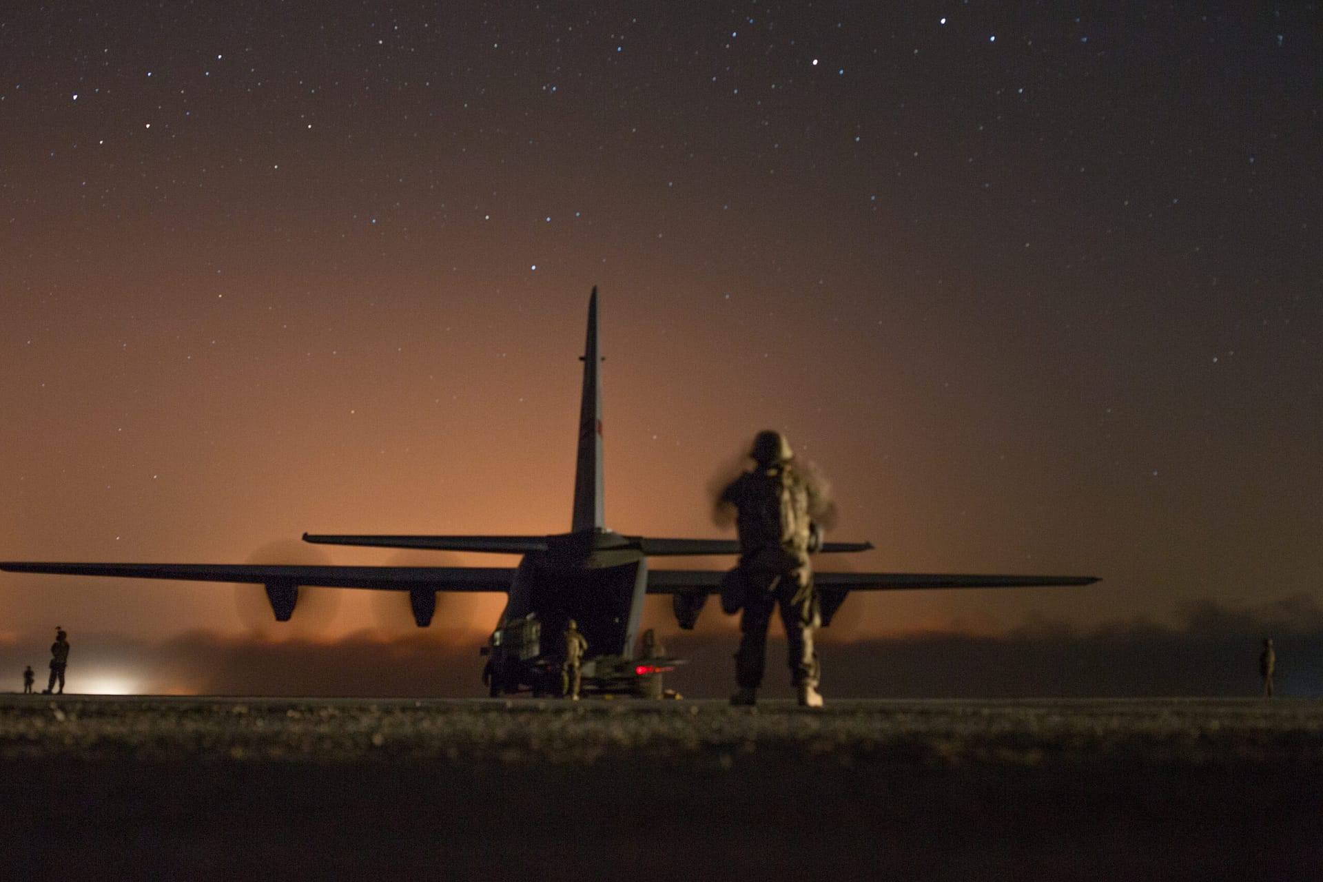 C-130J Super Hercules at a forward operating location