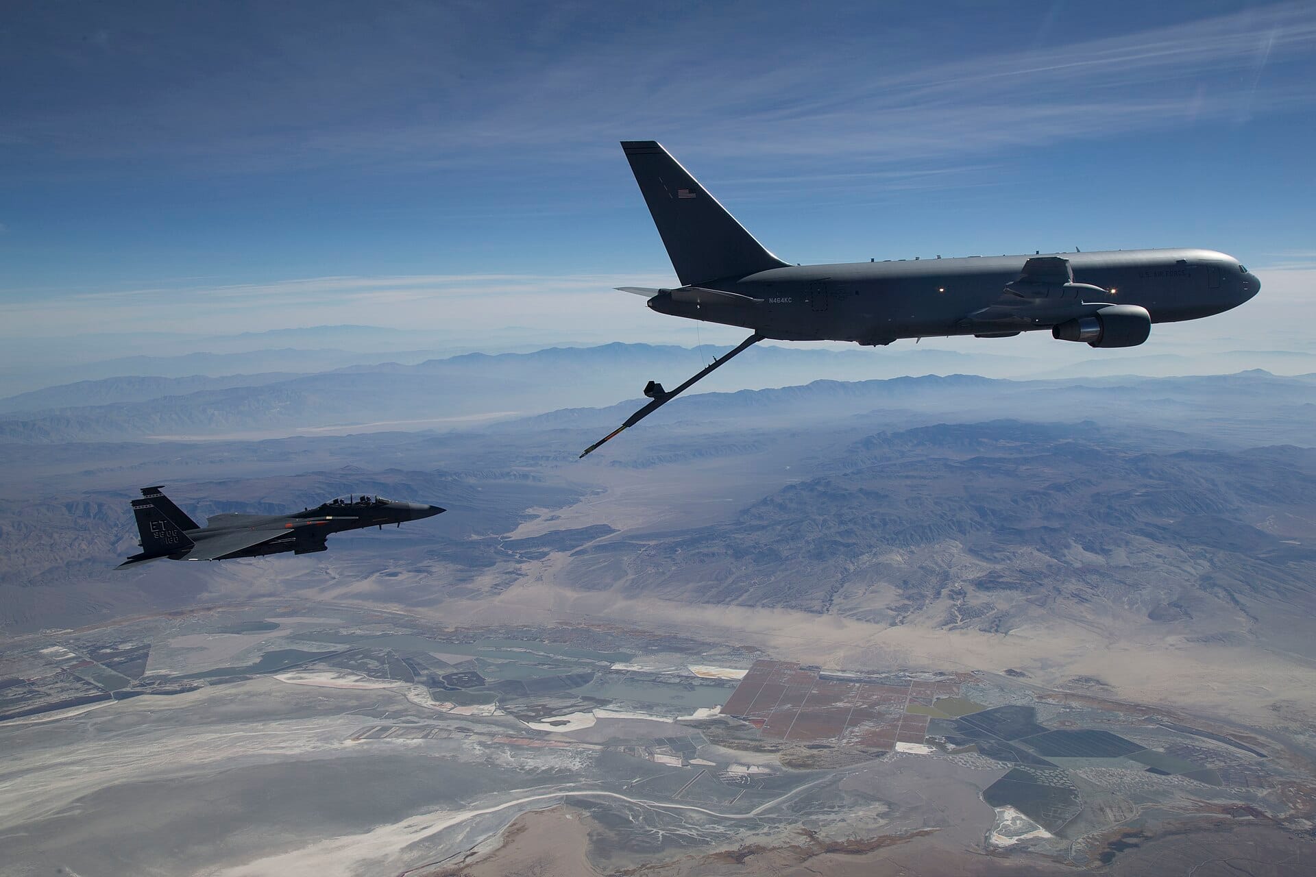 Boeing KC-46A Pegasus refueling an F-15E Strike Eagle