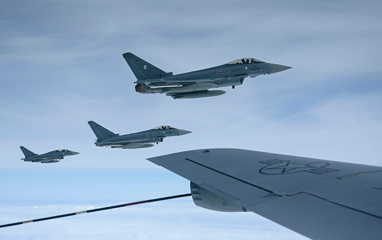 German Luftwaffe Eurofighter Typhoons in formation
