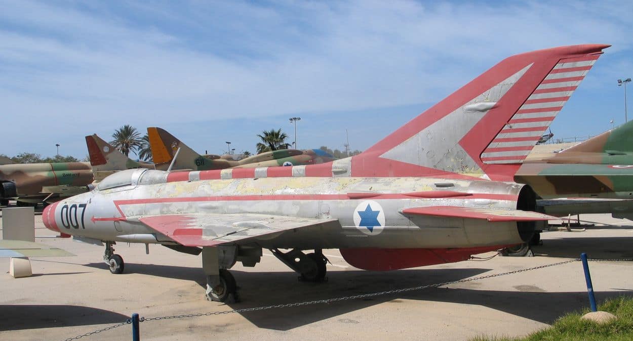 Tail view of the Operation Diamond MiG-21F-13 at Hatzerim