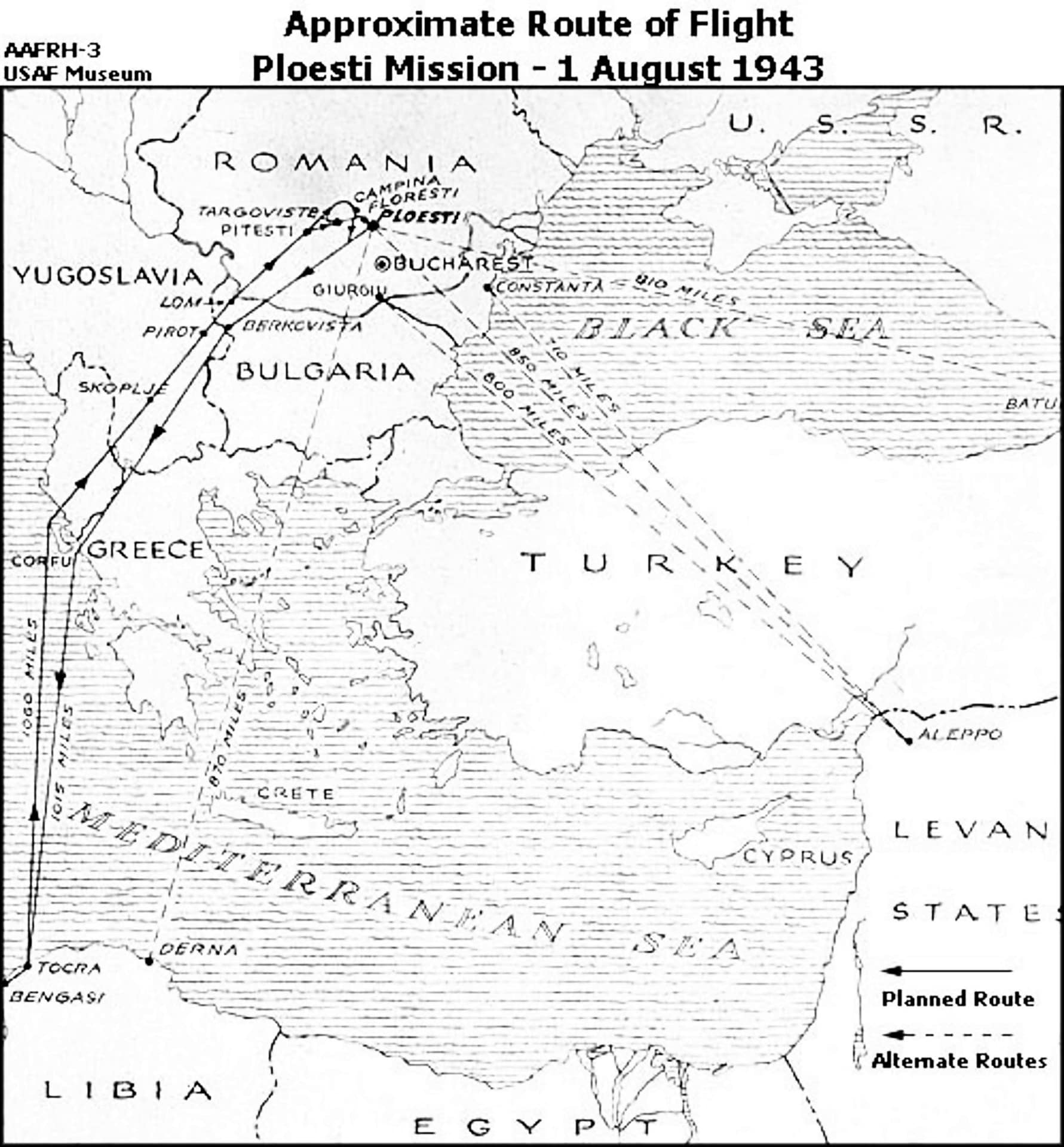 Operation Tidal Wave route map