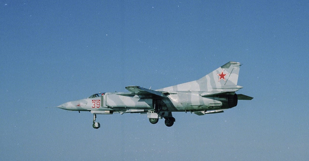 Red Eagles MiG-23 Flogger in flight