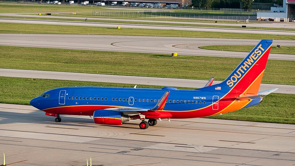 A Southwest Airlines Boeing 737-700 — the same type that landed at the wrong Missouri airport