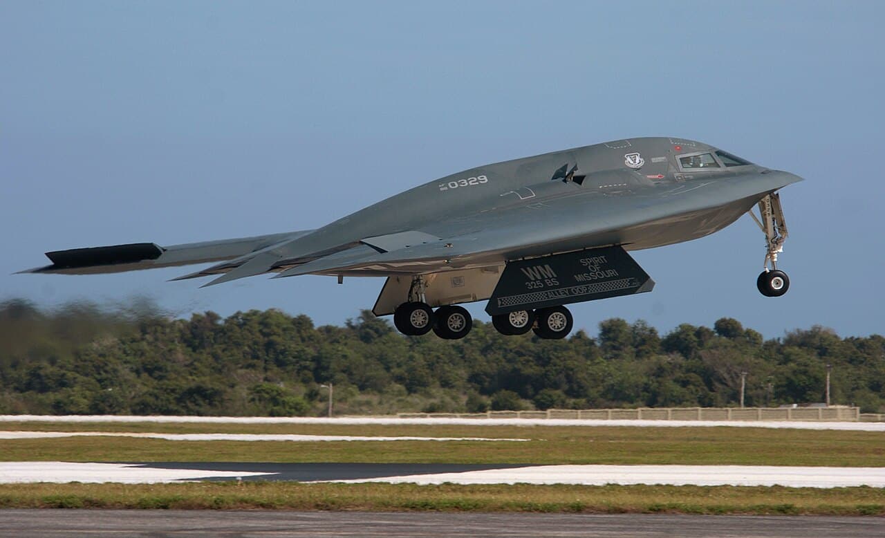B-2 Spirit taking off from Andersen AFB Guam